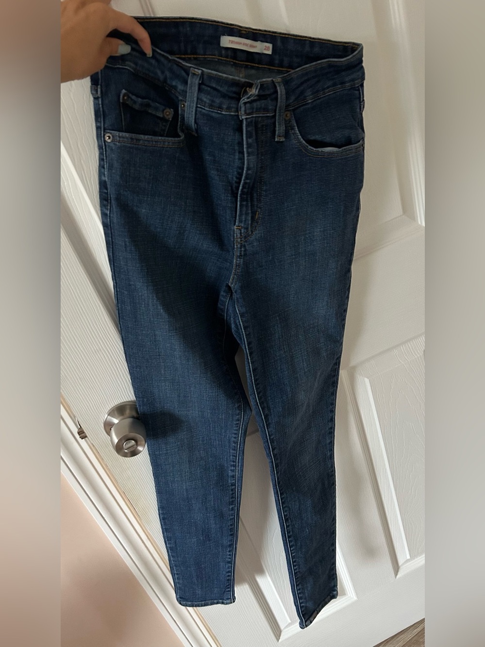 Levi's High Rise Skinny Jeans in Dark Blue Denim